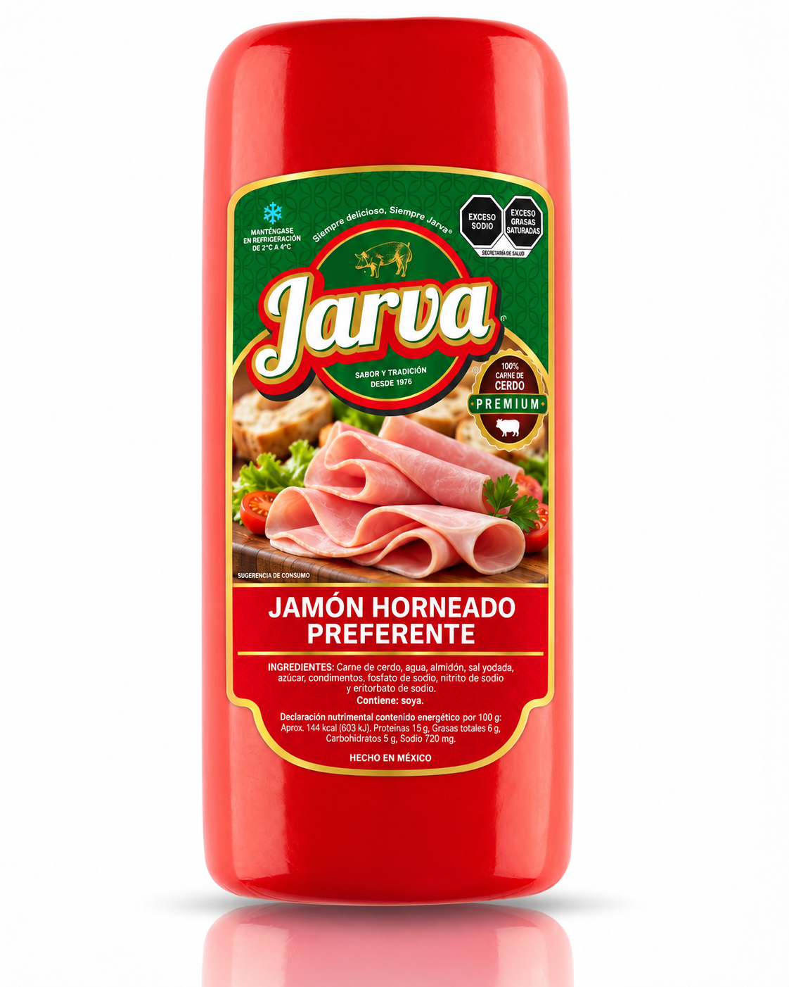 Jamón Horneado Preferente JARVA, Con empaque