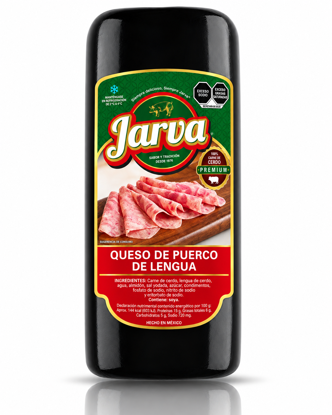 Queso de puerco de lengua JARVA, Con empaque
