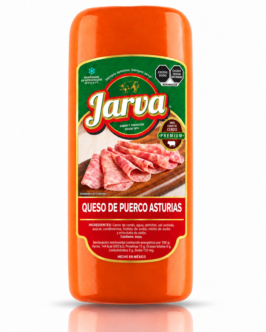 Queso de puerco Asturias JARVA, Con empaque