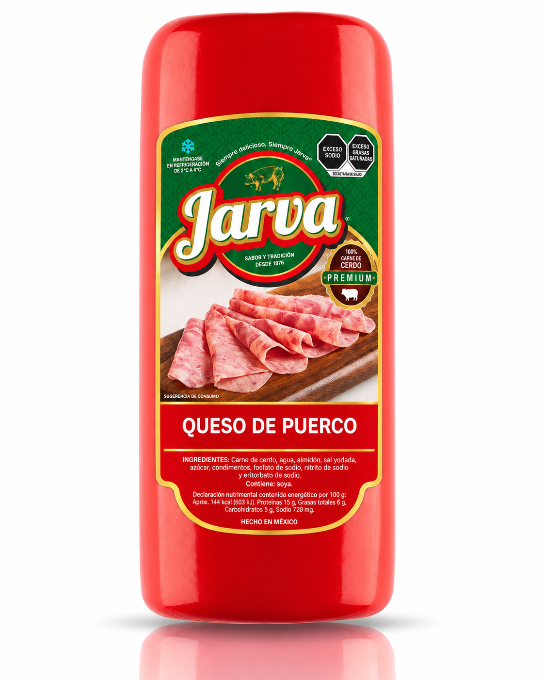 Queso de puerco JARVA, Con empaque